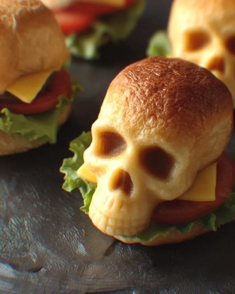 Cheeseburger Skulls - spooky cheeseburgers perfect for Halloween