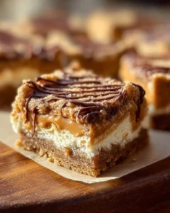 Peanut Butter Greek Yogurt Cookie Pie Bars topped with chocolate and nuts.