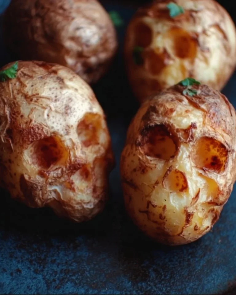 Spooky Halloween skull-shaped potatoes for festive dishes