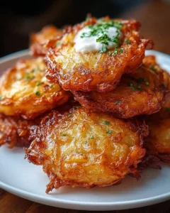 Crispy Amish onion fritters served on a plate, perfect for snacking or appetizers.