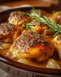 Authentic Amish Chicken dish served in a rustic setting