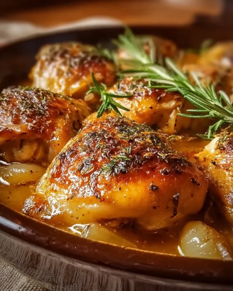 Authentic Amish Chicken dish served in a rustic setting