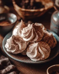 Delicious chocolate meringue cookies with a crispy texture and rich chocolate flavor
