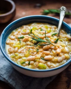 Creamy leek and beans served in a rustic bowl, perfect for cozy fall meals.