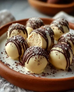 Delicious homemade tiramisu truffles with coffee flavor and cocoa dusting