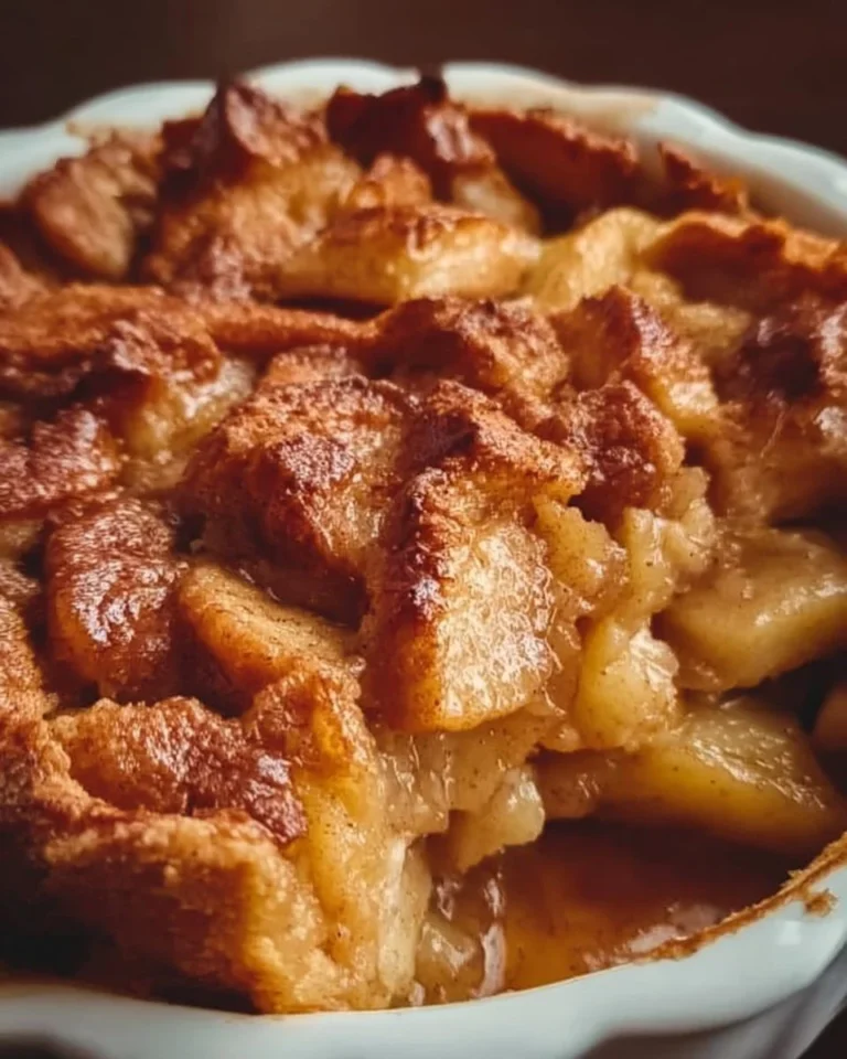 Delicious old fashioned apple bake with cinnamon and sugar