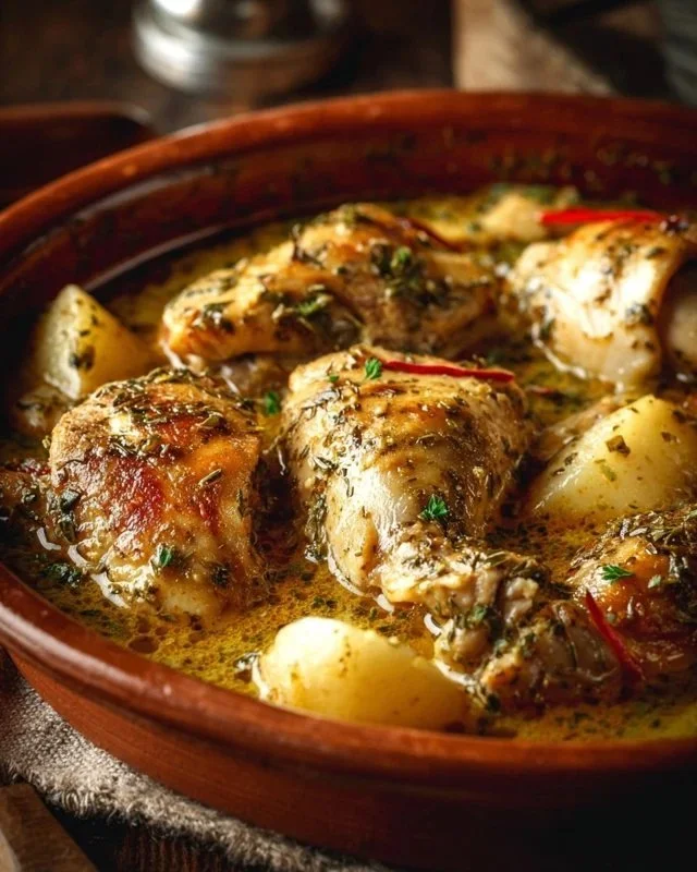 Delicious Ranch Chicken cooked in a Crock Pot with creamy sauce and herbs