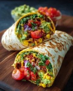 Quick and tasty 10-minute vegan burrito wraps filled with fresh vegetables and beans