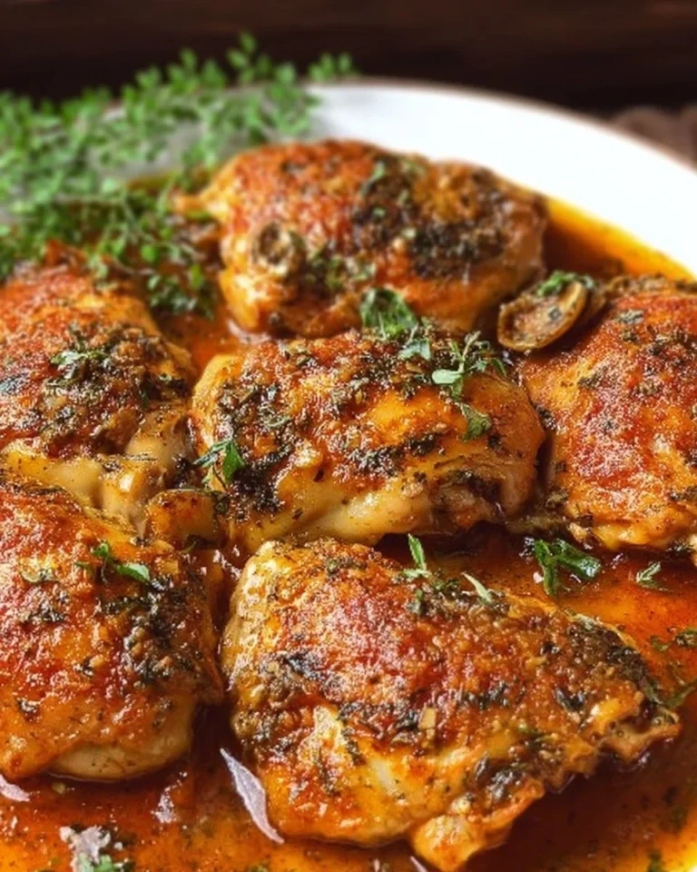 Delicious 3 Ingredient Italian Chicken dish plated with herbs and spices