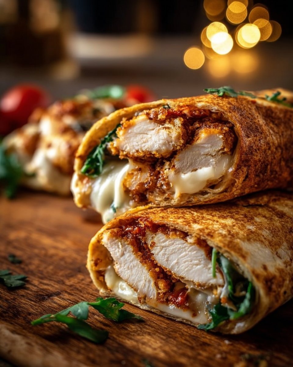 Crunchy Crispy Air Fryer Chicken & Mozzarella Wraps