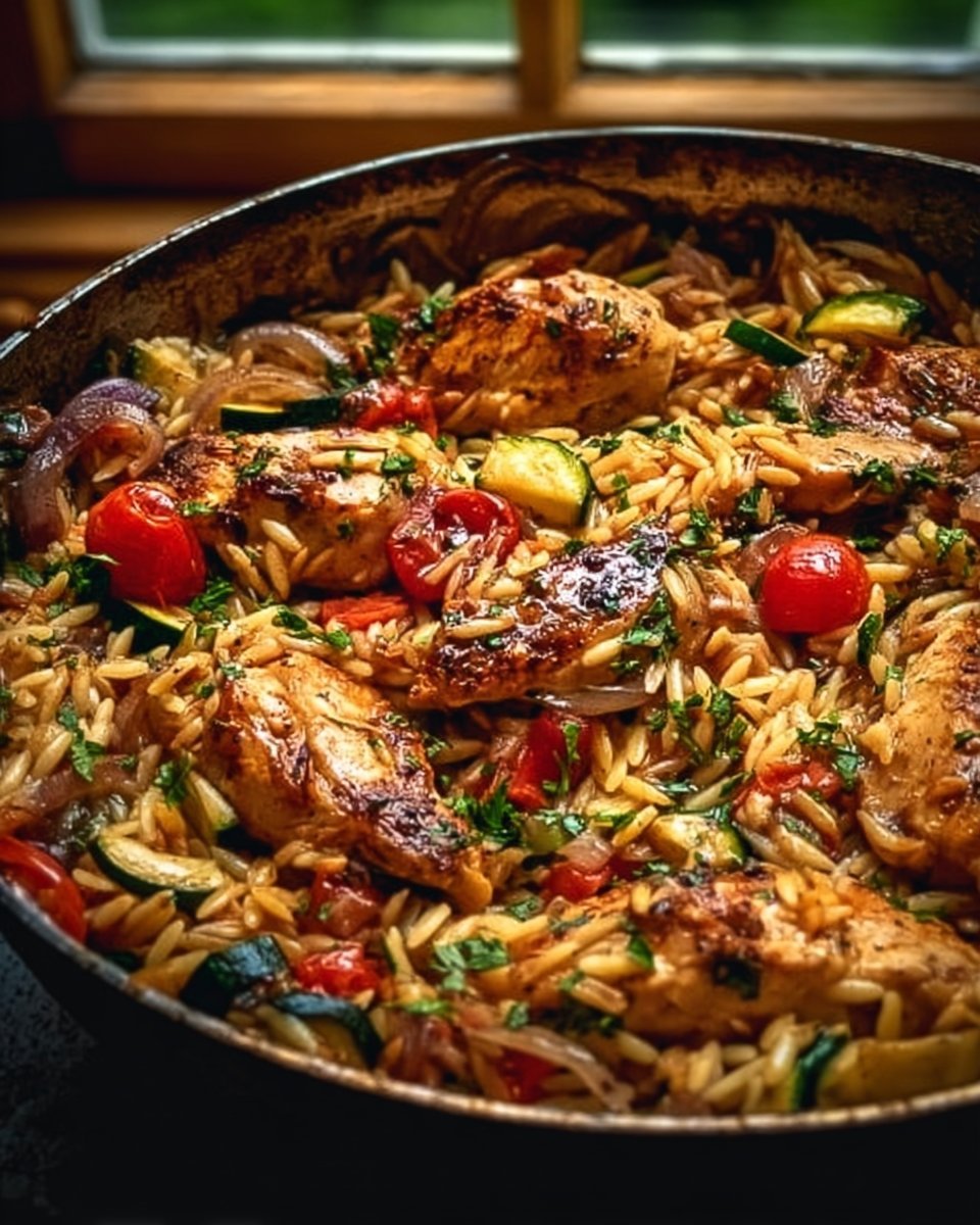 One-Pan Balsamic Chicken Orzo