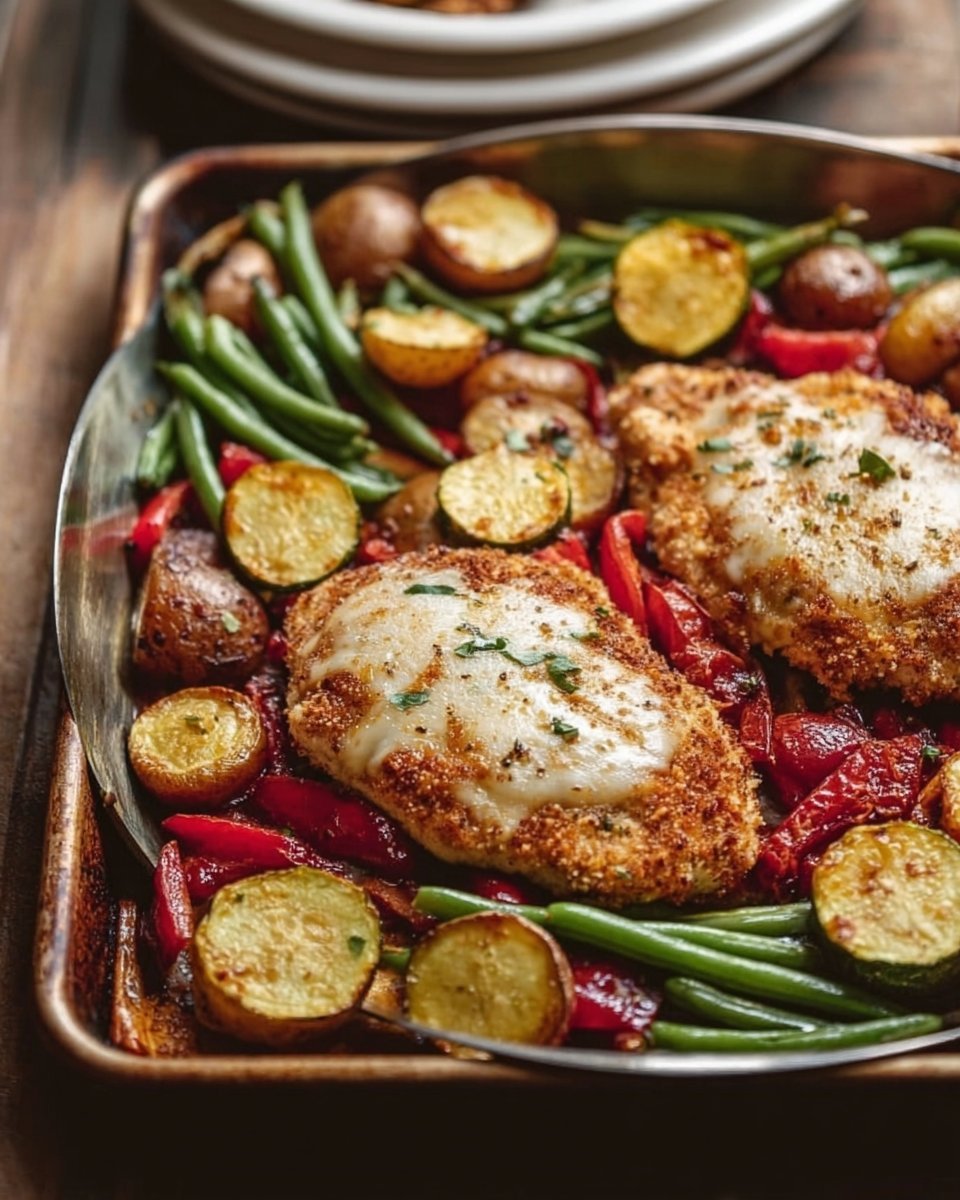 Healthy Chicken Parmesan with Roasted Veggies