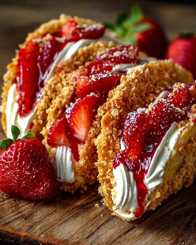Strawberry Crunch Cheesecake Tacos