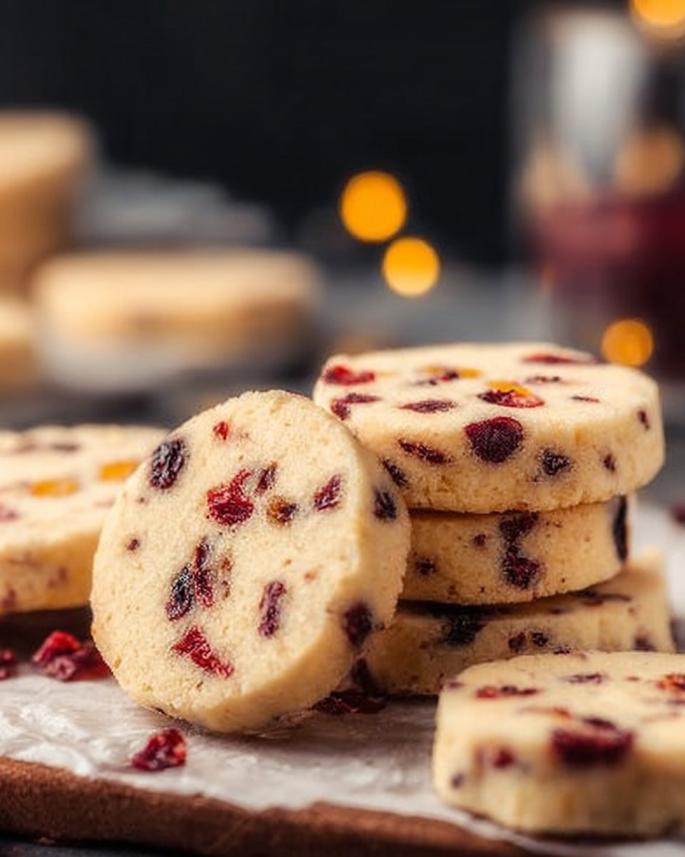 Cranberry Orange Shortbread Cookies