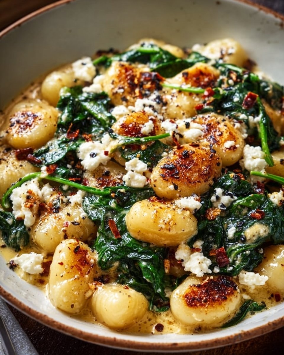 Creamy Gnocchi with Spinach and Feta