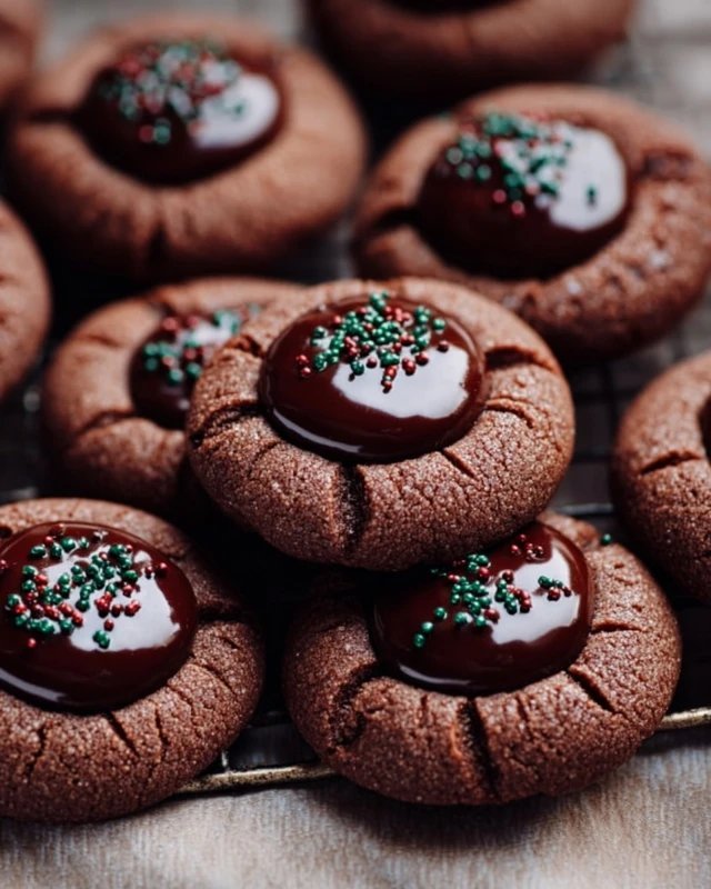 Chocolate Thumbprint Cookies