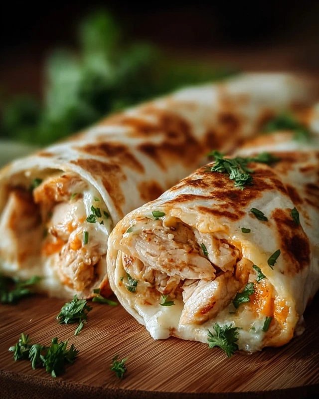 Cheesy Chicken Garlic Wraps