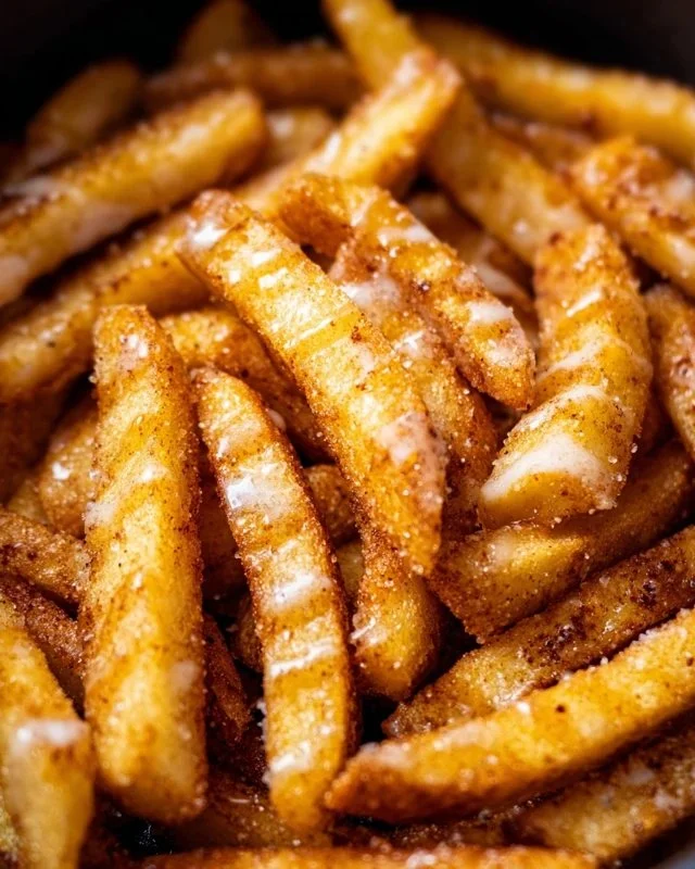 Crispy air fryer apple fries served as a healthy snack option