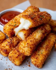Crispy Air Fryer Mozzarella Sticks ready to serve