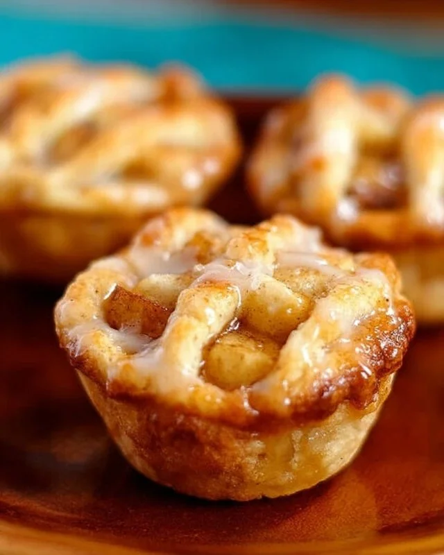 Delicious apple pie cups filled with spiced apples and flaky crust