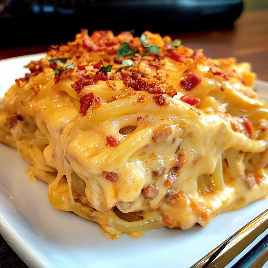Spicy Southern Cheesy Chicken Spaghetti Casserole