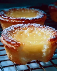 Delicious Baby Lemon Impossible Pies served on a plate
