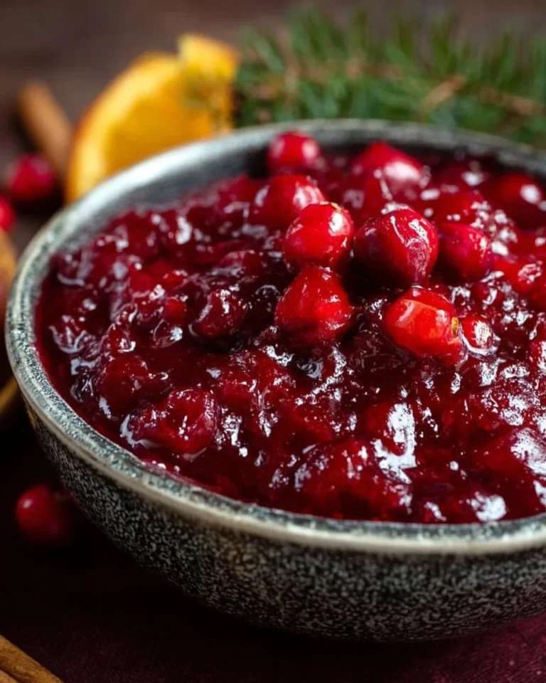 Delicious bowl of homemade cranberry sauce served for a festive meal.