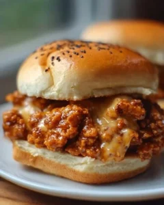 Delicious Cajun Chicken Sloppy Joes served on a plate
