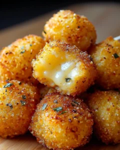 Delicious cheesy Parmesan Mozzarella Bites served as appetizers or snacks.