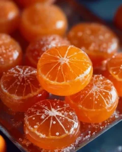 Homemade orange candy recipe with fresh oranges and sugar