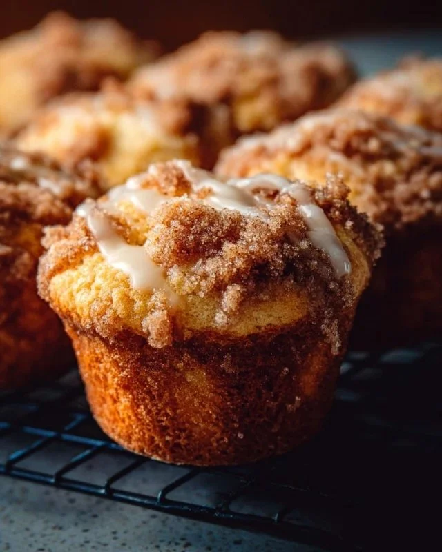 Delicious coffee cake muffins ready to enjoy with a cup of coffee