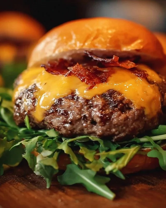 Delicious Crack Burgers served on a grill with fresh toppings