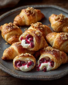 Delicious Cranberry Cream Cheese Crescent Bites on a platter