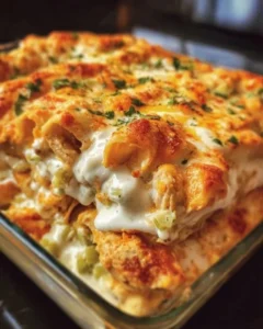 Creamy ranch chicken served on a plate with fresh vegetables.