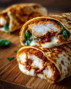 Crunchy air fryer chicken wrapped with mozzarella for a tasty meal