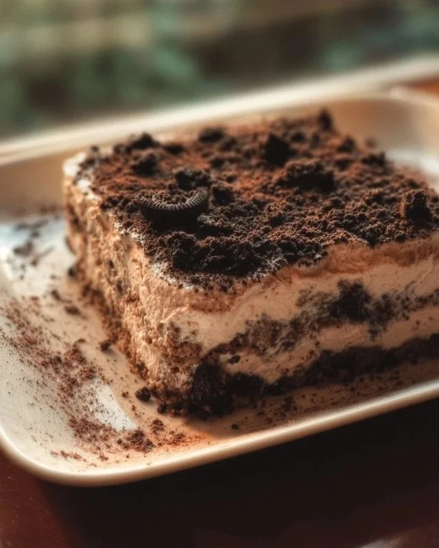 Delicious dirt cake dessert served in a flower pot with gummy worms