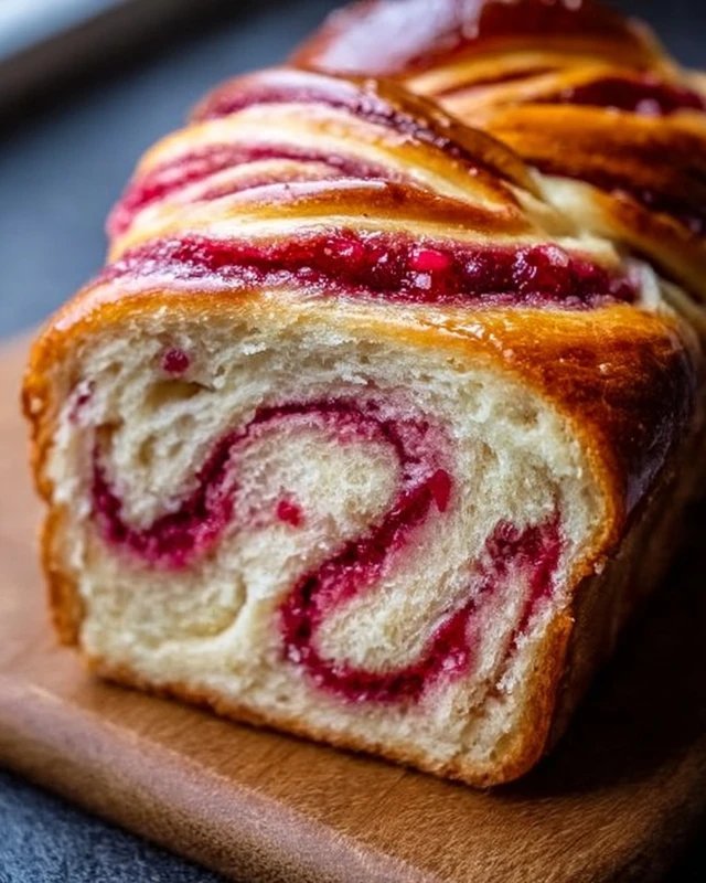 Raspberry Swirl Brioche Loaf