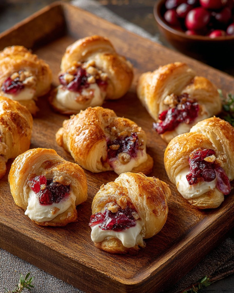 Cranberry Cream Cheese Crescent Bites