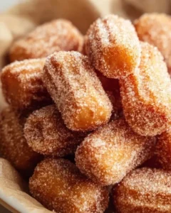 Healthy air fryer churro bites served on a plate with chocolate sauce