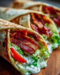 Healthy BLT wraps with secret sauce served on a plate