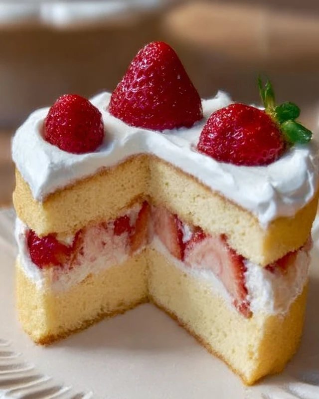 Japanese Strawberry Sponge Cake (Strawberry Shortcake)