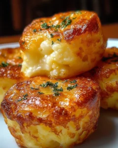 Golden brown mashed potato cheese puffs ready to be served as a tasty snack.