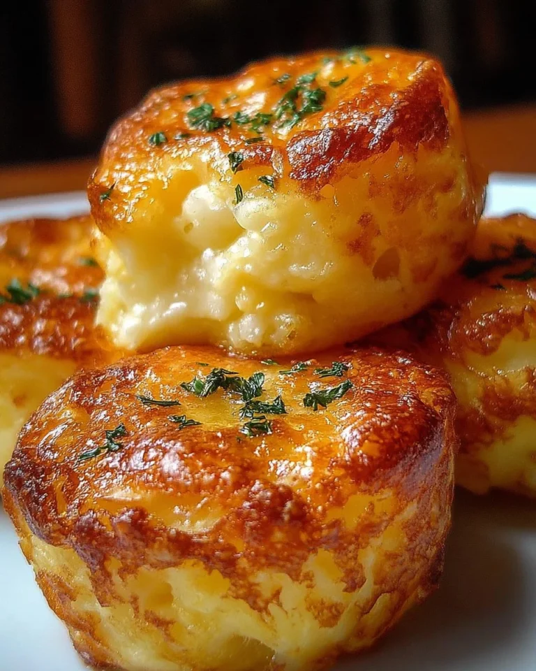 Golden brown mashed potato cheese puffs ready to be served as a tasty snack.