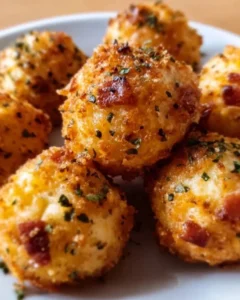 Mini Bacon Ranch Cheeseballs served on a platter