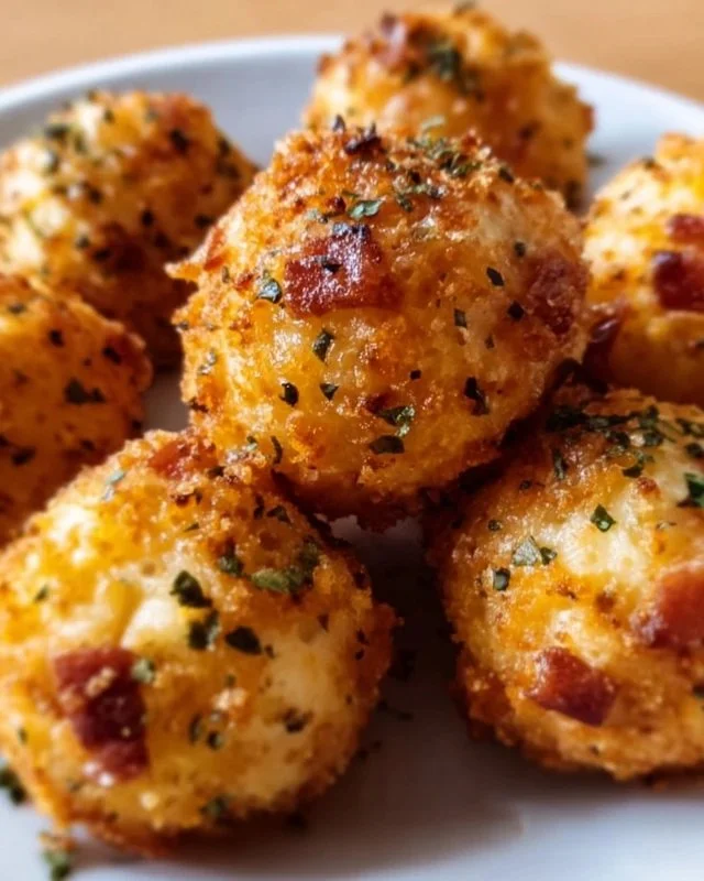 Mini Bacon Ranch Cheeseballs served on a platter