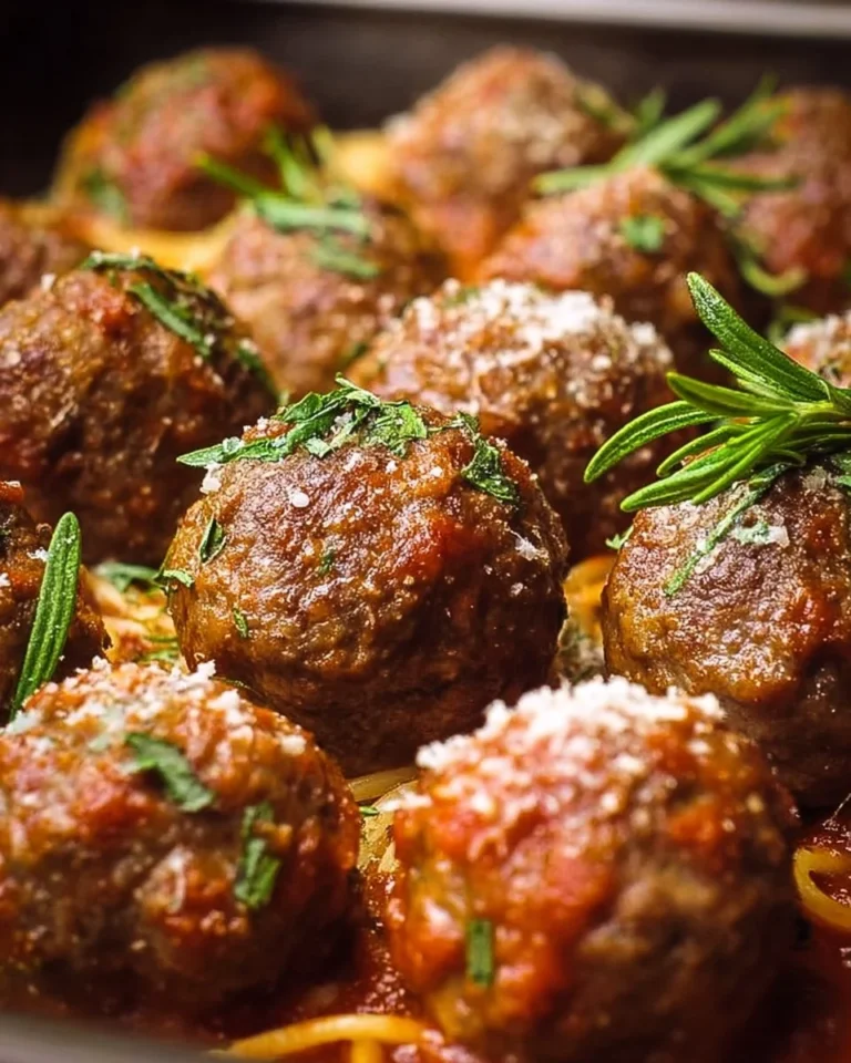 Delicious oven-baked Italian meatballs fresh out of the oven