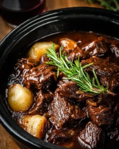 Delicious Slow Cooker Beef Manhattan served with gravy over bread