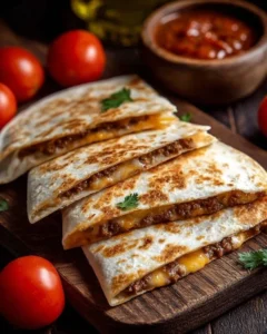 Delicious Smashburger Quesadillas served with toppings and sides