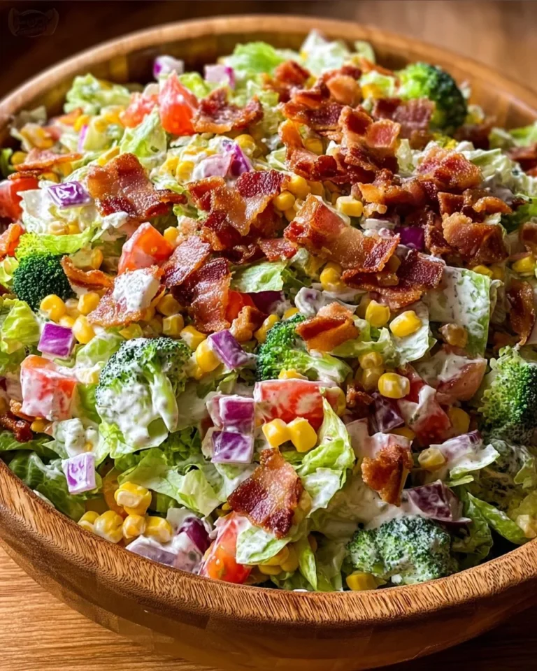 Bacon Ranch Chopped Salad with crispy bacon and creamy ranch dressing
