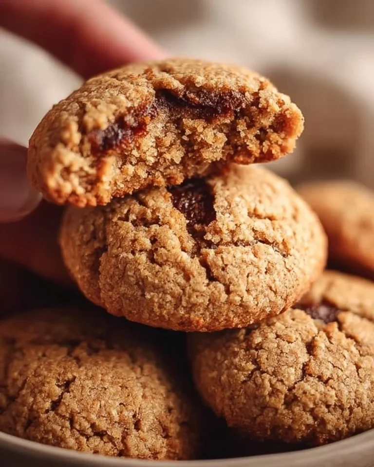 Freshly baked almond flour date cookies on a cooling rack